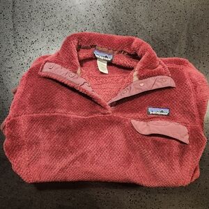 Patagonia Quarter Button-Up Pullover Red Size Medium